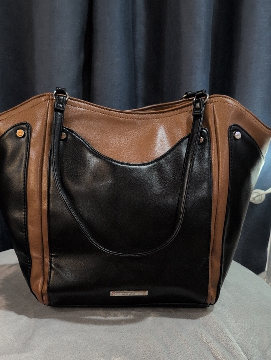 Nine West Handbags - Nine West Black and Brown Two-Tone Tote